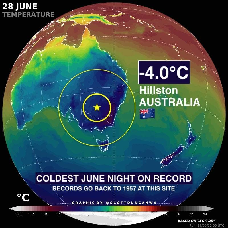 Австралия,страны,зима,погода,сейчас AUSTRALIAS?Tv♦ •1/.DEST JUNE NIGHT ON RECORDRECORDS GO BACK TO 1957 AT THIS SITE28 JUNETEMPERATURE40 45 50BASED ON GFS 0.25°,Австралия,страны,зима,погода,сейчас