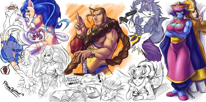 Игровой арт,game art,Игры,Felicia (Darkstalkers),Darkstalkers,Jon Talbain,Q-Bee,Demitri Maximoff,Hsien-Ko,Rikuo (Darkstalkers),Donovan Baine,lin-lin,Pltnm06Ghost,Shoooohhhh