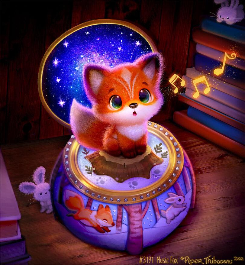 Лиса арт,Лиса,фэндомы,музыкальная шкатулка,Piper Thibodeau,Cryptid-Creations,artist,fox art,fox,fandoms,Piper Thibodeau,artist