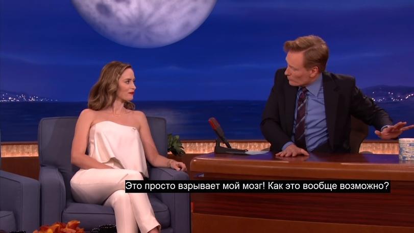 Раскадровка,эмили блант,актеры,Знаменитости,конан обрайен,Грань будущего,Фильмы,шоу конана,Конан О'Брайен