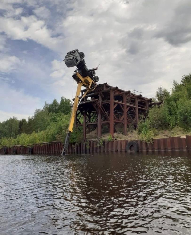 автокран,пирс,причал,рыбалка