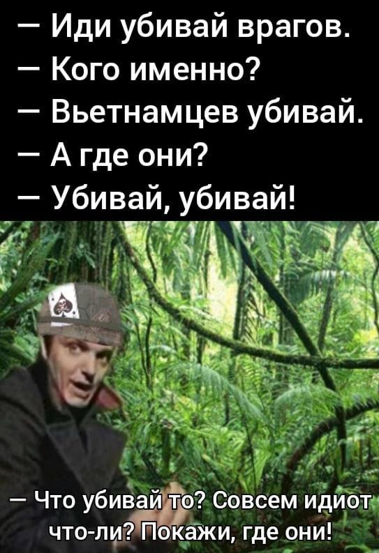 ﻿Иди убивай врагов. Кого именно? Вьетнамцев убивай А где они?Убивай, убивай!,зеленый слоник,война во Вьетнаме