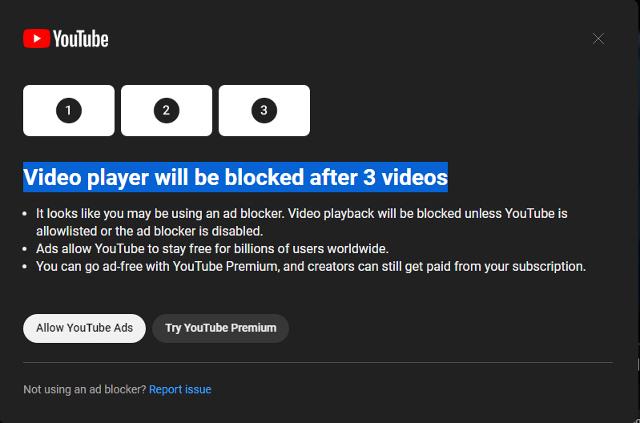 ﻿► YouTube x Video player will be blocked after 3 videos • It looks like you may be using an ad blocker. Video playback will be blocked unless YouTube is allowlisted or the ad blocker is disabled. • Ads allow YouTube to stay free for billions of users worldwide. • You can go ad-free with