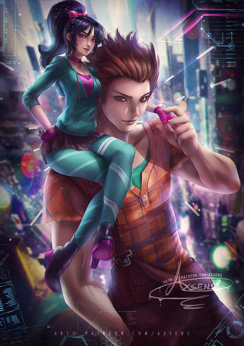 ﻿«UlXStt г.:,красивые картинки,art,арт,Ralph (Wreck-It Ralph),Vanellope von Schweetz,Wreck-It Ralph,Ральф,Дисней,Disney,Мультфильмы,Мультсериалы, Cartoons,anime style,Axsens,artist