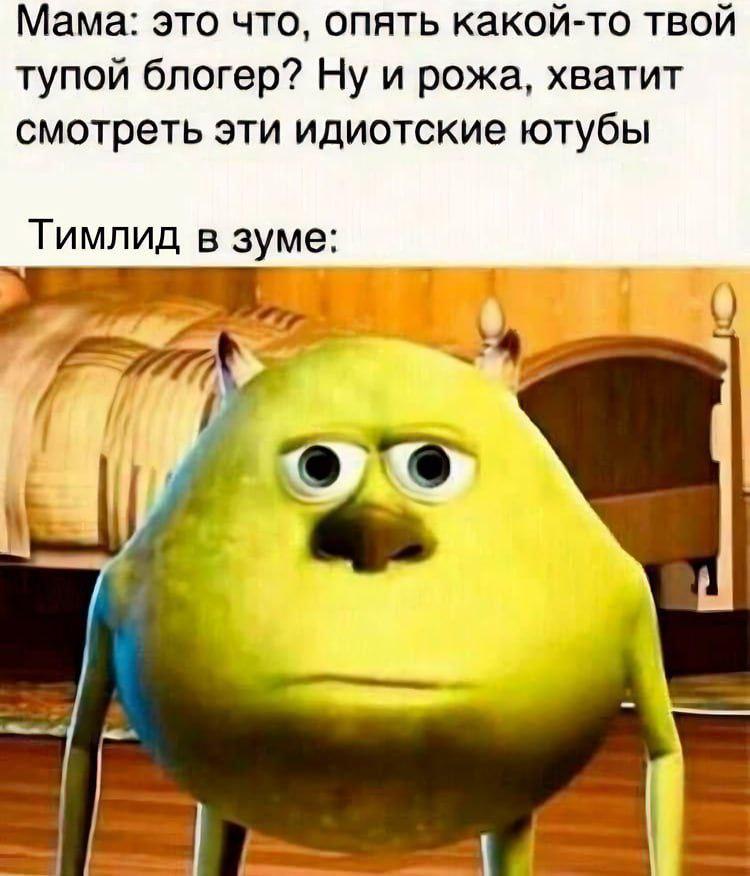 ﻿Мама: это что, опять какой-то твой тупой блогер? Ну и рожа, хватит смотреть эти идиотские ютубы Тимлид в зуме:,мама,тимлид,блоггер,зум