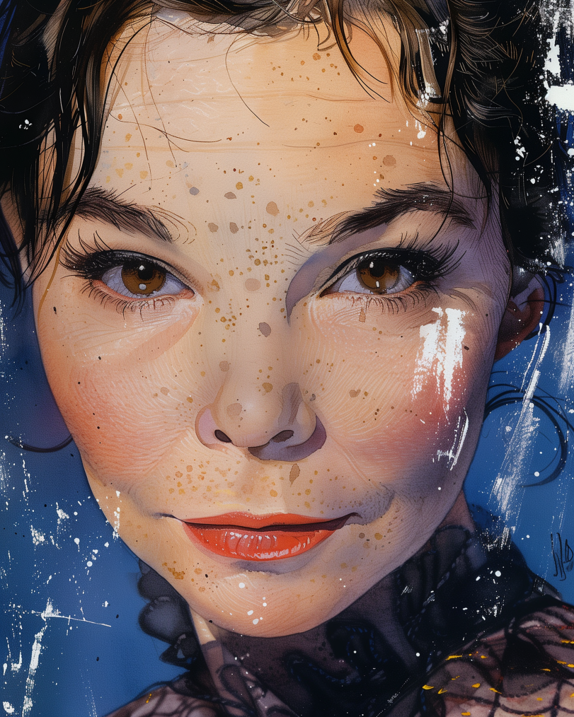 нейромазня,нейронные сети,MidJourney,PINanoc,портрет,день рождения,Бьорк,bjork,певица,The Sugarcubes,построк