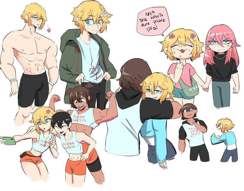 Basil (Omori),Omori,Игры,Sunny (Omori),buggy_tofu,buggy-tofu,Aubrey (Omori),Kel (Omori),Femboy Hooters