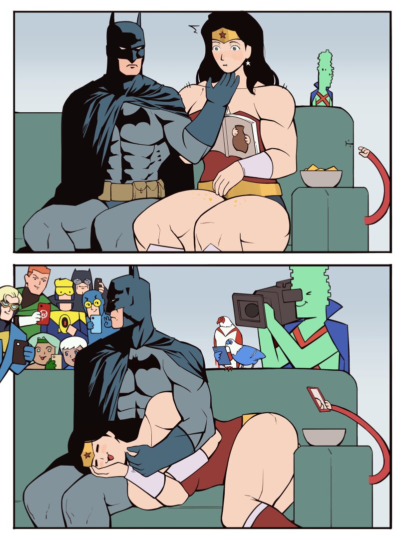 Boonie Baby,artist,DC Comics,DC Universe, Вселенная ДиСи,фэндомы,Batman,Бэтмен, Темный рыцарь, Брюс Уэйн,Wonder Woman,Чудо Женщина, Диана Принс, Принцесса Диана из Фемискиры (Темискиры),Martian Manhunter,Марсианский Охотник, Дж'онн Дж'онзз,Комикс без слов,BoonieBaby,artist,DC