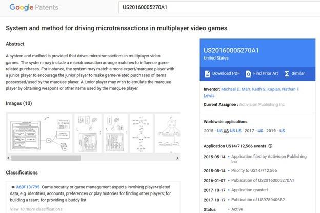 ﻿Google Patents US20160005270A1 System and method for driving microtransactions in multiplayer video games Abstract A system and method is provided that drives micr©transactions in multiplayer video games The system may include a microtransaction arrange matches to influence game-related