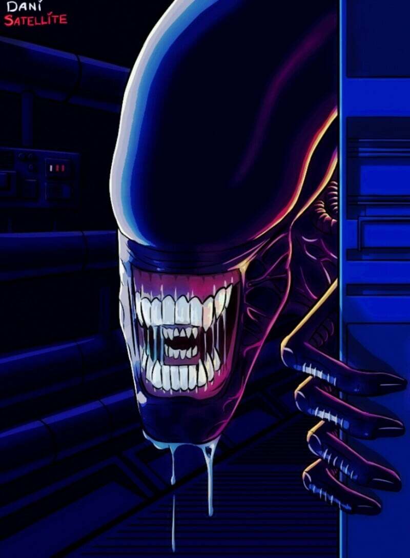 Dani Satellite,art,арт,Alien 3,Чужой 3,AVP,Вселенная Чужих и Хищников, Aliens vs. Predator, Чужой против Хищника,Sega,Игры