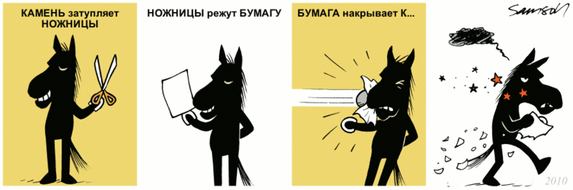 ﻿КАМЕНЬ затупляет НОЖНИЦЫ режут БУМАГУ НОЖНИЦЫ БУМАГА накрывает К.,Dark side of the horse,Смешные комиксы,веб-комиксы с юмором и их переводы,камень ножницы бумага,раз,два,три