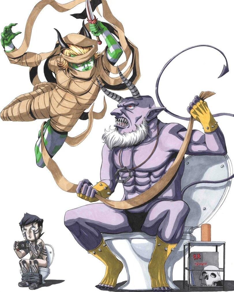Demi-fiend,Полуфинд,Shin Megami Tensei III Nocturne,Shin Megami Tensei 3,,Shin Megami Tensei,Megami Tensei,Игры,game art,PatsArt4,Jack Frost (smt),Джек Фрост,Shin Megami Tensei IV,Shin Megami Tensei 4,Flynn (smt),Флинн,Raidou Kuzunoha,Райдо Кузуноха,Devil Summoner,Nanashi (SMT),Demi-fiend,Shin