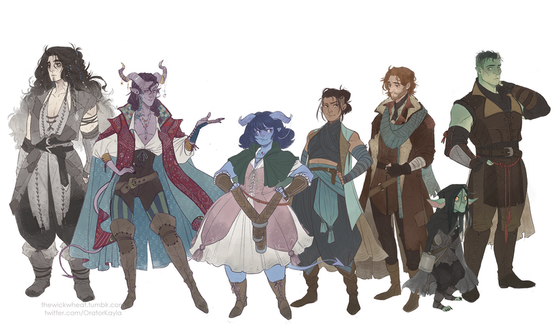 ﻿thewic twitter.com/OratorKayla,Fantasy,Fantasy art,art,арт,Dungeons & Dragons,Подземелья и Драконы, D&D, dnd, днд,Critical Role,mighty nein,Yasha Nydoorin,Mollymauk Tealeaf,Jester Lavorre,Beauregard,Caleb Widogast,Nott the Brave,Veth Brenatto,Fjord,Caduceus Clay,the-orator