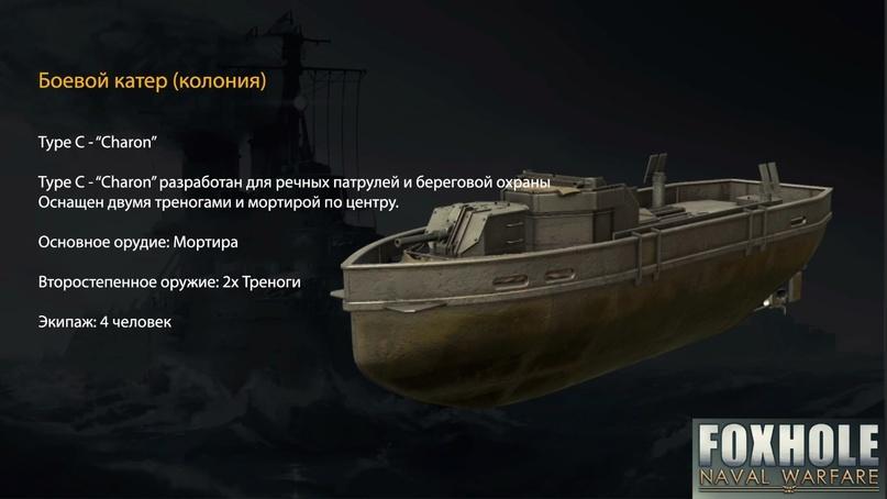 Foxhole,Игры,обновление,очень длиннопост,длиннопост,видео,video Боевой катер (колония) Туре С - "Charon" Туре С -"Charon" разработан для речных патрулей и береговой охраны Оснащен двумя треногами и мортирой Основное орудие: Мортира Второстепенное оружие: 2х Треноги Экипаж: 4 человек,Foxhole,Игры,обновление,очень длиннопост,длиннопост,видео,video