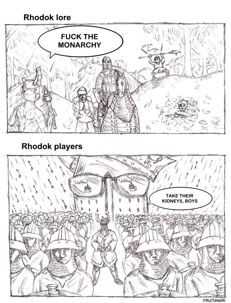 ﻿Rhodok lore FUCK THE MONARCHY ^ N {\ i V ' ,/ U 'H!' \ i- *?t i. \Z- i ! SfciS«te« Rhodok players ■gWtt VXA TAKE THEIR KIDNEYS, BOYS FRUITANARI,Fruitanari,Mount & Blade,Игры