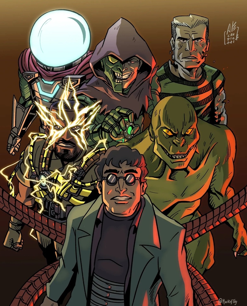 ﻿ШГШ у И 1 И /;\ш / \ 1 й§4,Green Goblin,Зеленый гоблин, Норман Озборн,Marvel,Вселенная Марвел,фэндомы,Mysterio,Мистерио, Квентин Бек,Doctor Octopus,Доктор Осьминог, Отто Октавиус,Lizard (Marvel),Ящер, Курт Коннорс,Electro (Marvel),Электро, Макс Диллон,Sandman (Marvel),Песочный человек, Флинт