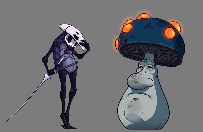 Hollow Knight (boss),Hollow Knight,Игры,The Knight (HK),Рыцарь ,Hornet (HK),Хорнет ,Quirrel,Квиррел ,Mister Mushroom,Dung Defender,Навозный защитник,Troupe Master Grimm,Маэстро Мрачной труппы,False Knight,Ложный рыцарь,White Lady,Белая леди,Dryya,Grey Mourner,Серая плакальщица,Sharpe