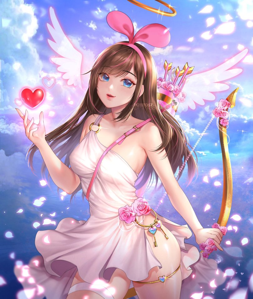 Kizuna AI,Кизуна Ай,A.I. Channel,Virtual YouTuber,VTuber, Витубер,potetos7,artist,kizuna ai,virtual youtuber,fandoms,potetos7,artist