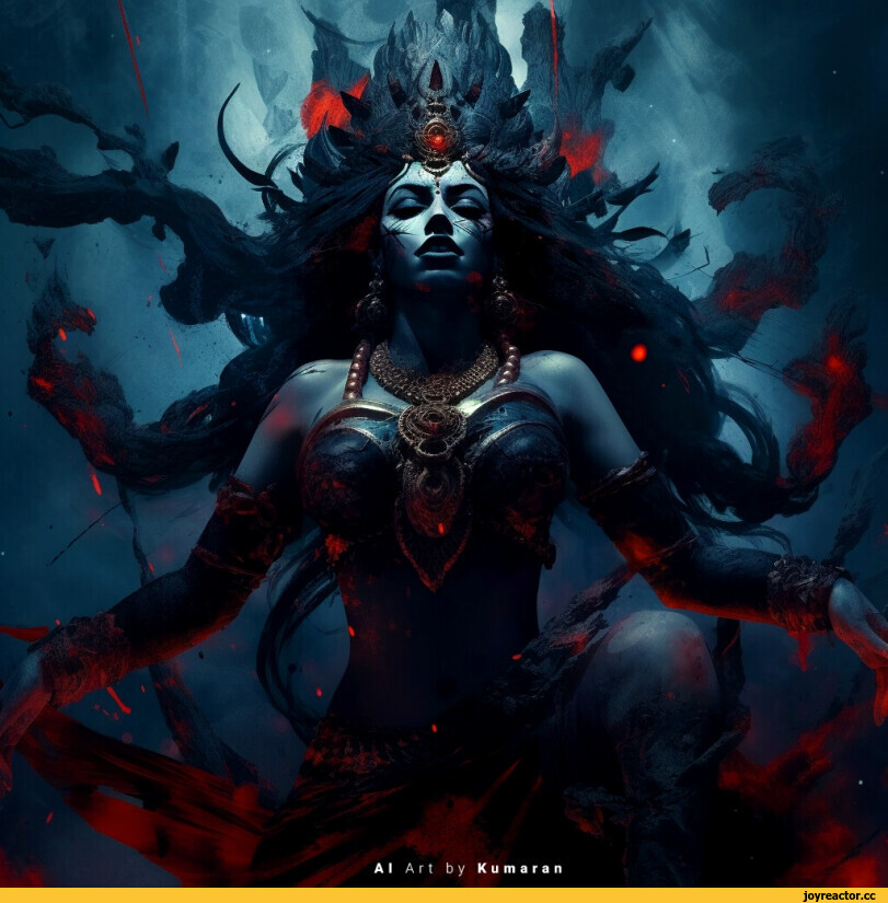 Kumaran Handy,Goddess,kali,Shaktism,hinduism,MidJourney,нейронные сети,индийские боги