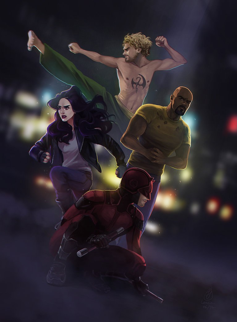 Marvel's The Defenders,Marvel Cinematic Universe,Кинематографическая вселенная Марвел,Marvel,Вселенная Марвел,фэндомы,Jessica Jones,Сокровище, Женщина-силач, Джессика Джонс,Luke Cage,Люк Кейдж, Cилач, Карл Лукас,Daredevil,Дардевил, Сорвиголова, Мэтт Мердок,Iron Fist,Железный кулак, Дэни
