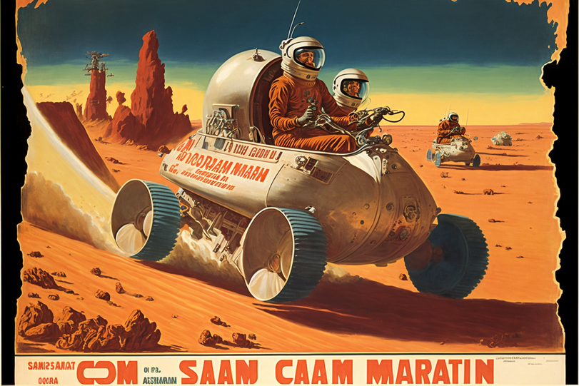 ﻿SAJHIÍSAJIAT QOCftA,MidJourney,нейронные сети,ретрофутуризм,Sci-Fi art,Sci-Fi,art,арт,научная фантастика,Марс