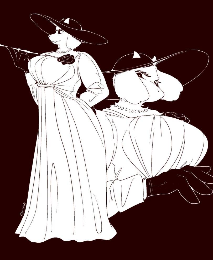 Miz7Xf,Toriel,Undertale персонажи,Undertale,фэндомы,Lady Dimitrescu,Resident Evil 8,Resident Evil,Игры,crossover
