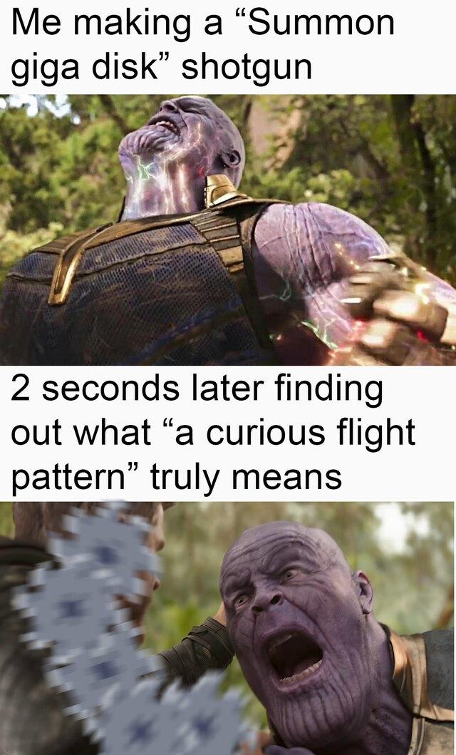 ﻿Me making a “Summon giga disk” shotgun2 seconds later finding out what “a curious flight pattern” truly meansids,Noita,Игры,смешные картинки,фото приколы