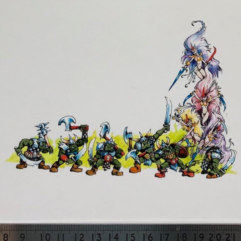 Orc Boar Boyz,Greenskins,Warhammer Fantasy,Warhammer FB,фэндомы,Witch Elves,Dark Elves,Orc Boyz,David Gallagher,artist