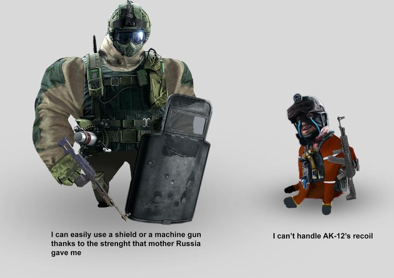 ﻿I can easily use a shield or a machine gun thanks to the strenght that mother Russia gave meI can’t handle AK-12’s recoil,Rainbow Six Siege,Rainbow Six,Игры,Fuze (R6S),Ace (R6S),Doge Lore