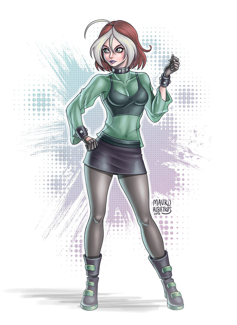 Rogue (Marvel),Роуг, Шельма, Бандит, Анна Мария,X-Men,Люди-Икс,Marvel,Вселенная Марвел,фэндомы,Mauro Albatros,fan art,X-Men Evolution,Люди Икс: Эволюция,Rogue,X-Men,Marvel,fandoms,Mauro Albatros,fan art,X-Men Evolution