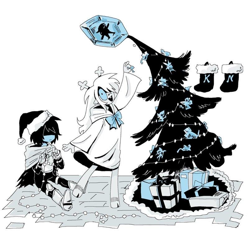 Snowgrave run,Undertale,фэндомы,рождество,праздник,Noelle Holiday,Deltarune персонажи,Deltarune,Kris (Deltarune),pillowbugz