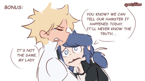 ﻿BONUS: qpti&fftm v you KNOW? WE CAN TELL OUR HAMSTER IT HAPPENED TODAY. IT'LL NEVER KNOW THE TRUTH...,Spatziline,artist,Chat Noir,Adrien Agreste,Miraculous Ladybug,Мультфильмы,Мультсериалы, Cartoons,Ladybug,Marinette Dupain-Cheng