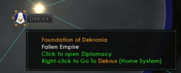 ﻿DekrusFoundation of Dekronia Fallen EmpireClick to open DiplomacyRight-click to Go To Dekrus (Home System),Stellaris,Игры,Stellaris Dev Diary
