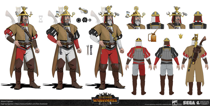 ﻿WARHAMMER LWAR Master Engineer ; 'V , • / ' Evgeniya Egorova | https://www.artstation.com/two-shadowed CREATIVE ASSEMBLY OFFICIALLY LICENSEO © Games Workshop Limited 2024. Published by SEGA w 1 ),Total War Warhammer,FB Games,FB Other,Warhammer Fantasy,Warhammer
