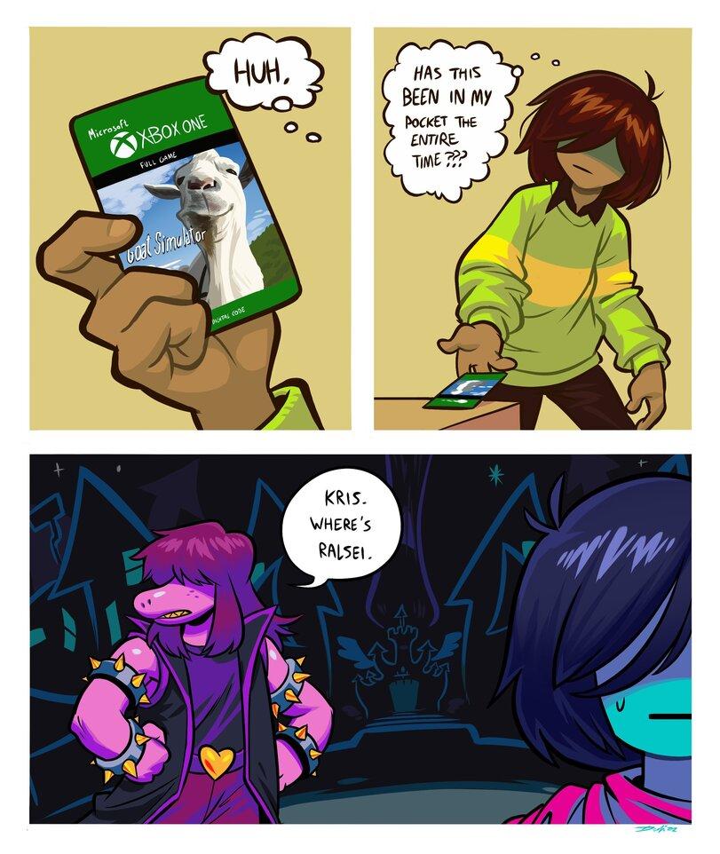 Undertale комикс,Undertale комиксы,Undertale,фэндомы,Kris (Deltarune),Deltarune персонажи,Deltarune,Susie (Deltarune),Goat Simulator,Игры,AngusBurgers