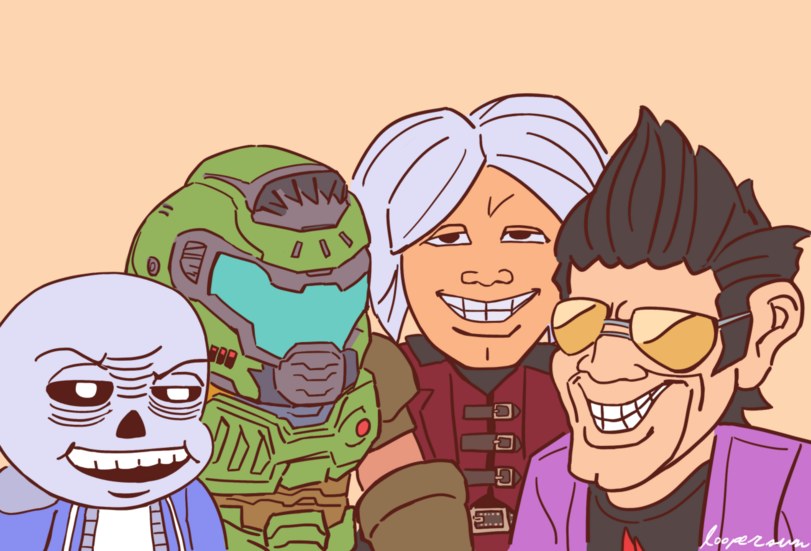 Undertale,фэндомы,Sans,Undertale персонажи,DoomGuy,Думгай, Дума Гай,Doom (игра),Игры,dante (devil may cry),Devil May Cry,Travis Touchdown,No More Heroes,Super Smash Bros Ultimate,Super Smash Bros,crossover