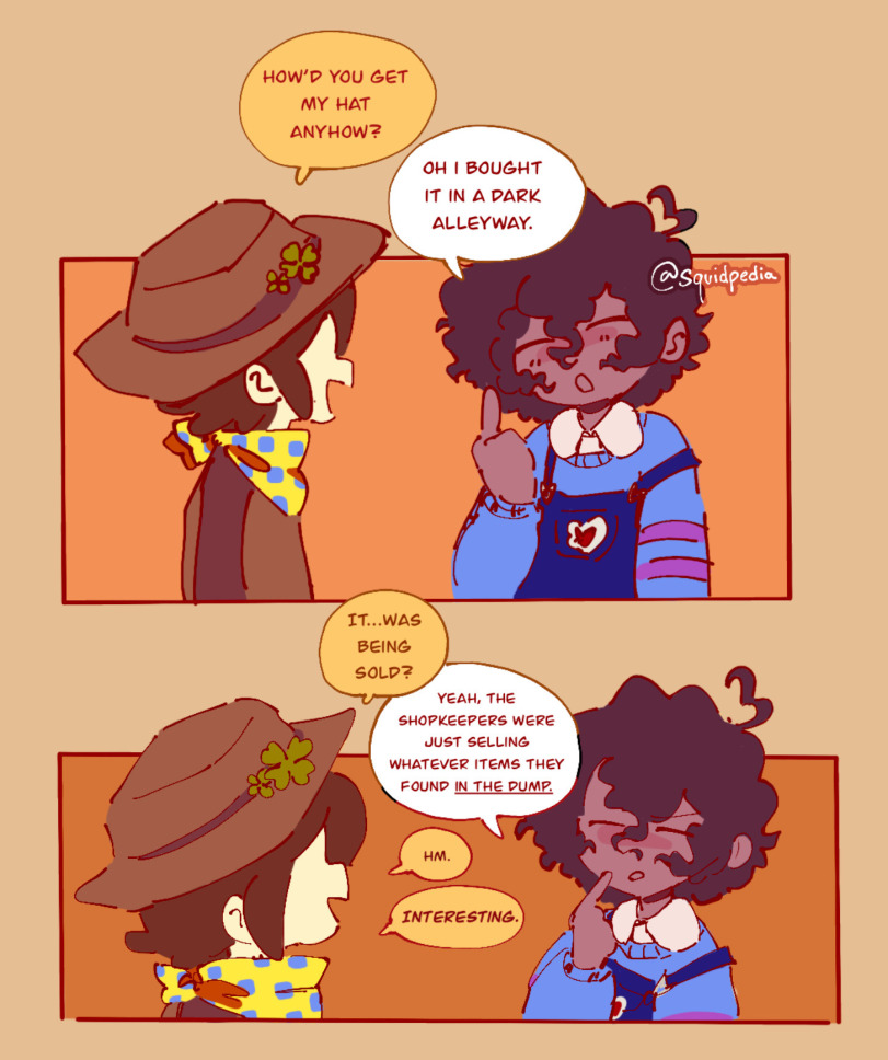 ﻿HOW'P YOU ¿£T MY HAT ANYHOW? oh i eou&HT IT IN A PARK ALLGYWAY. XT... WAS S£IN6 SOLP? YEAH, THE Ny SHOPKEEPEPS WEPE JUST SELLING WHATEVEP ITEMS THEY POUNP IN THG PUMP I NT GKGSTIN&.,Undertale,фэндомы,Undertale yellow,Clover (Undertale yellow),Frisk,Undertale персонажи,Martlet (Undertale