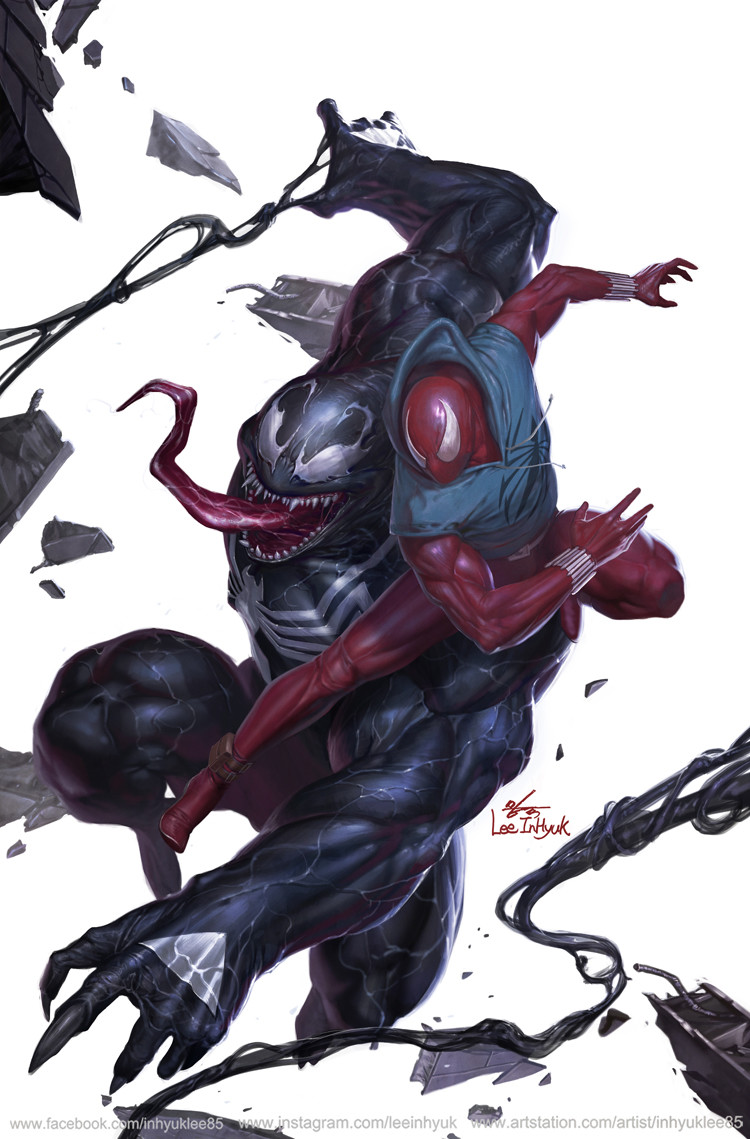 ﻿vinstagram.com/leeinhyuk artstation.com/artist/inhyukle wuklee85 www.facebook,Venom,Веном, Черная смерть,Marvel,Вселенная Марвел,фэндомы,Scarlet Spider,Алый Паук, Человек-паук, Бен Рейли, Каин,InHyuk Lee,artist,Venom,Marvel,fandoms,scarlet spider,InHyuk Lee,artist