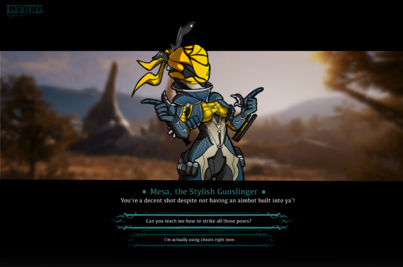 ﻿• Mesa, the Stylish Gunslinger • You’re a decent shot despite not having an aimbot built into ya Can you teach me how to strike all those poses? I'm actually using cheats right now,Warframe,Игры,Helltaker,Helltaker x Warframe,crossover,Valkyr (Warframe),Valkyr Prime, Валькирия ,Ivara