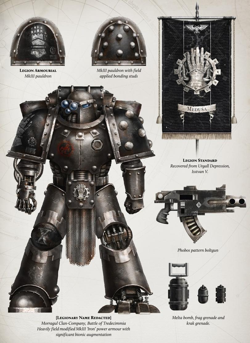 ﻿[Legionary Name Redacted] Melta bomb, frag grenade and Morragul Clan-Company, Battle ofTredecimmia krak grenade. Heavily field modified Mklll ‘Iron’ power armour with significant bionic augmentation,Warhammer 40000,wh40k, warhammer 40k, ваха, сорокотысячник,Wh Песочница,фэндомы,Iron Hands,Space