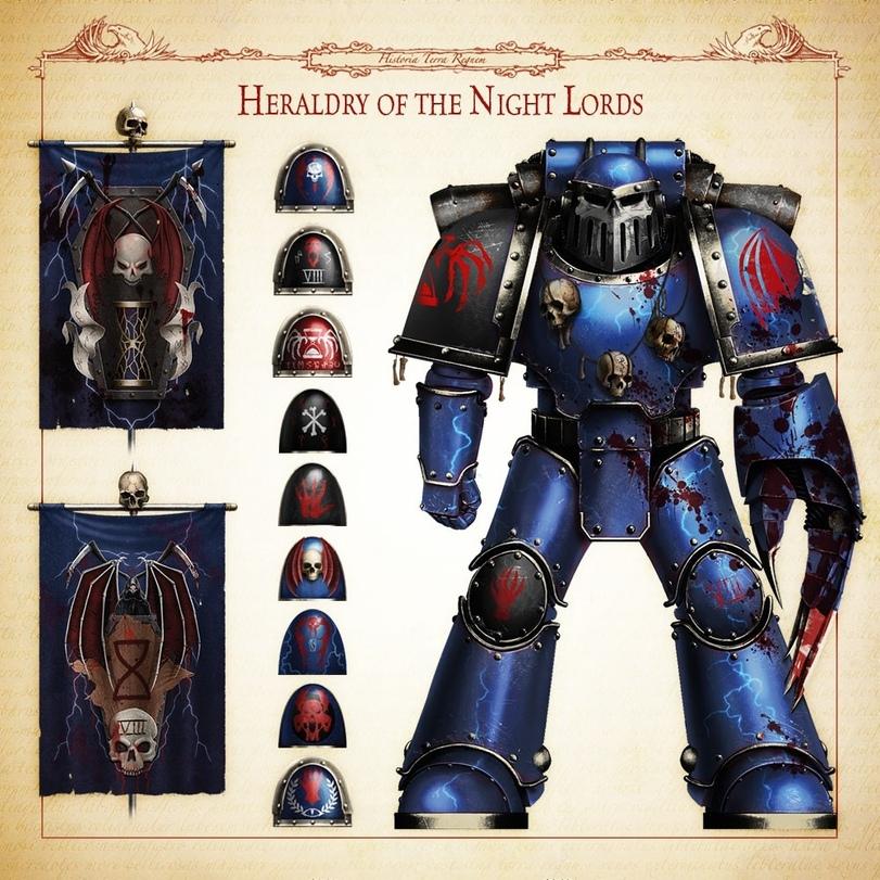 ﻿Heraldry of the Night Lords,Warhammer 40000,wh40k, warhammer 40k, ваха, сорокотысячник,Wh Песочница,фэндомы,Iron Hands,Space Marine,Adeptus Astartes,Imperium,Империум,sons of horus,Horus Heresy,Ересь Хоруса,Wh Past,luna wolves,Pre-heresy,Night Lords,под катом еще