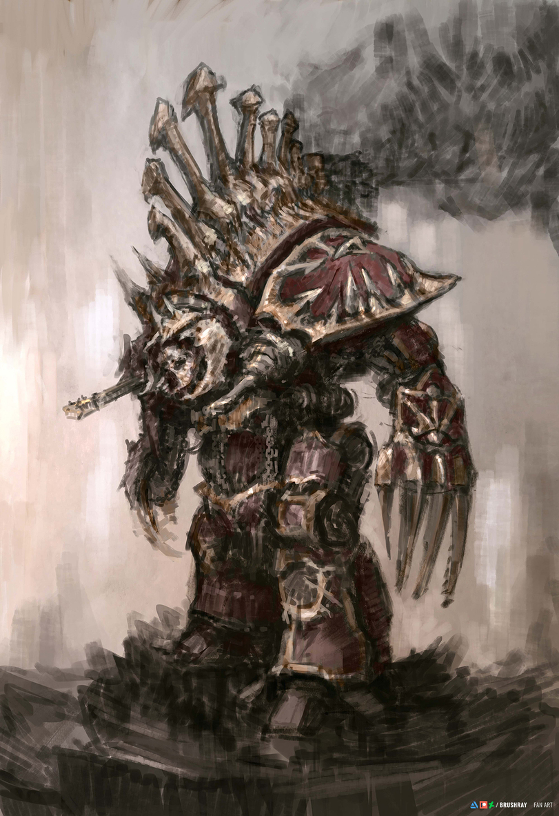 ﻿JL.,Warhammer 40000,wh40k, warhammer 40k, ваха, сорокотысячник,фэндомы,brushray,artist,Chaos Titan,Chaos (Wh 40000),Renegade Knight