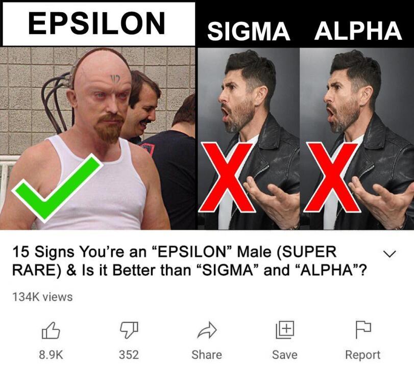 ﻿15 Signs You’re an “EPSILON” Male (SUPER RARE) & Is it Better than “SIGMA” and “ALPHA”?134K views[6	^	BP8.9K	352	Share	Save	Report,Yuri's Revenge,Red Alert 2,Red Alert,Command & Conquer,Игры,юрий,альфач,альфа-самец,спизжено с reddit,Sigma,YouTube,приколы для даунов со знанием