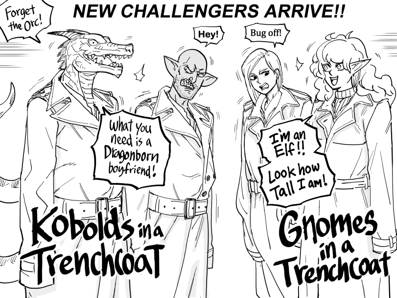 ﻿NEW CHALLENGERS ARRIVE!!,baalbuddy,artist,halfling,Fantasy race,Goblin,Гоблин,Смешные комиксы,веб-комиксы с юмором и их переводы,без перевода,Elf,Эльф,Kobold,Кобольд,gnome,BB's drawings,artist,halfling,Fantasy race,,comics,elf,kobold,gnome,смешные комиксы,кобольд