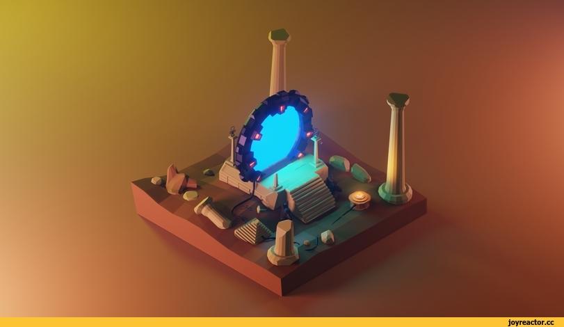 blender,blender 3d,3d графика,сделал сам,нарисовал сам, сфоткал сам, написал сам, придумал сам, перевел сам,low poly,iso,песочница,stargate
