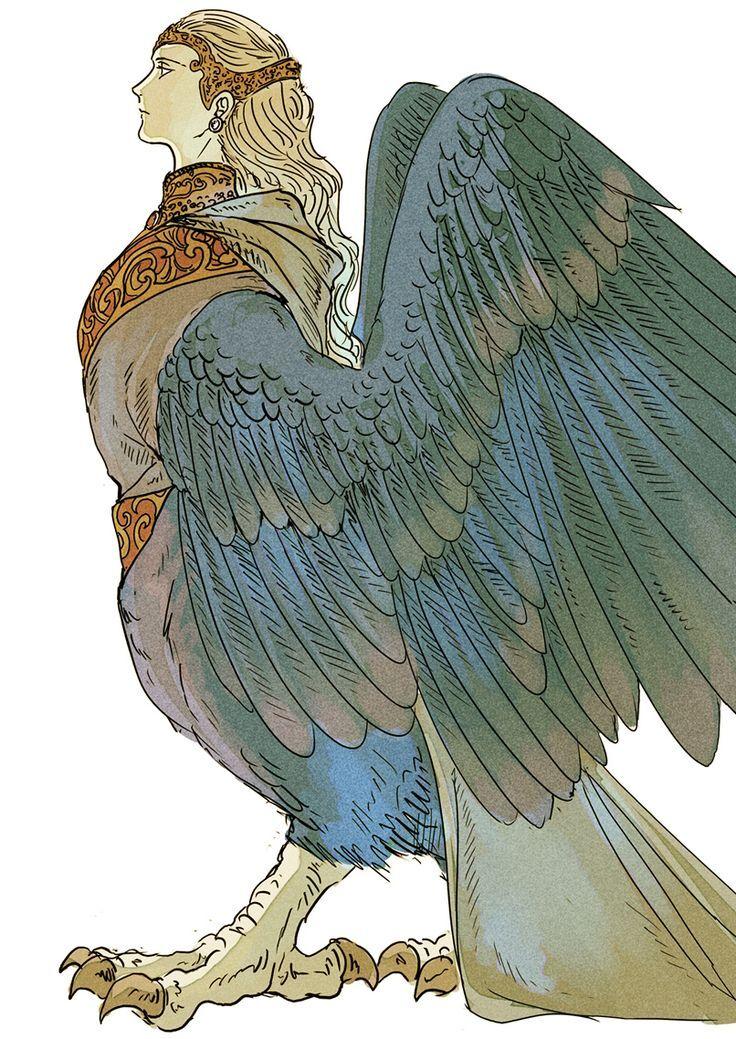 bunbunnori,Fantasy,Fantasy art,art,арт,гарпия,красивые картинки,bunbunnori,fantasy,art,harpy,Fantasy race,,гамаюн,славянская мифология,мифология