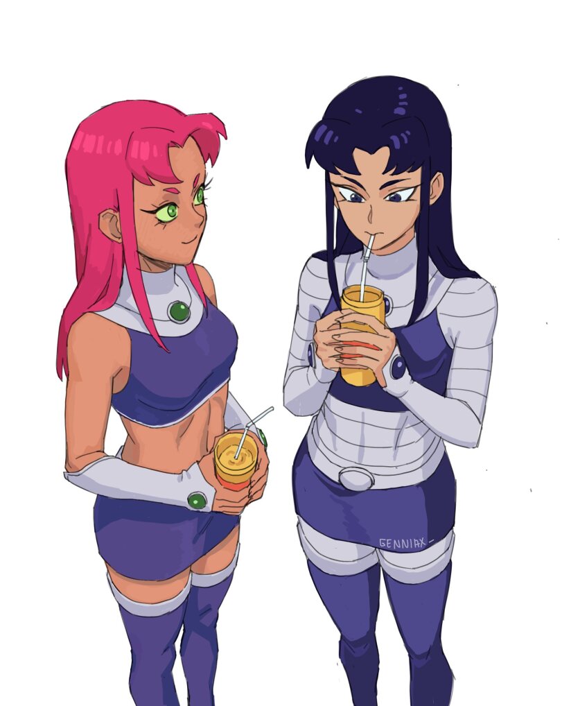 genniax,artist,Blackfire,Starfire,Старфаер, Корианд'р,DC Comics,DC Universe, Вселенная ДиСи,фэндомы,Teen Titans,Юные Титаны
