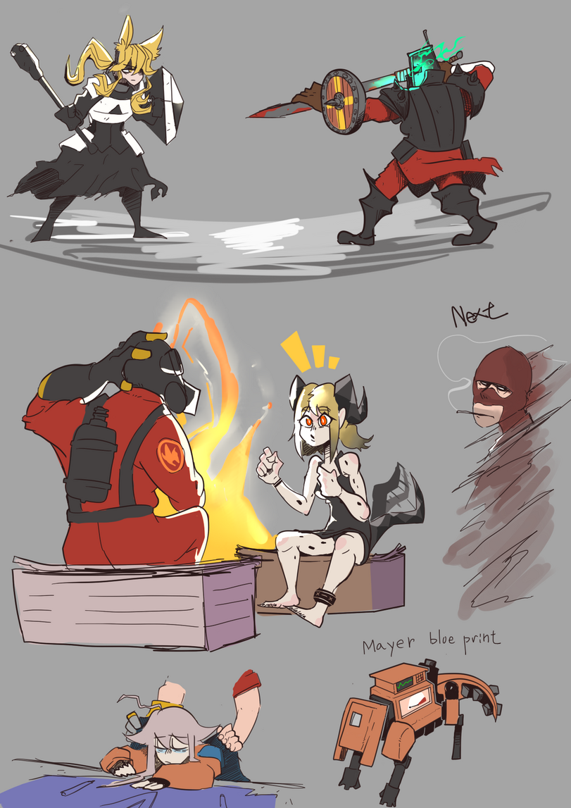 ﻿ bloe,go la king,crossover,Soldier (TF2),Team Fortress 2,Team Fortress,Игры,Heavy (TF2),Pyro (TF2),merasmus,без перевода,Arknights комиксы,Arknights,明日方舟, アークナイツ, 명일방주, аркнайтс,Elite Imperial Striker (Arknights),Elite Ursus Armored Caster (Arknights),Ursus Raider (Arknights),Elite Ursus Assault