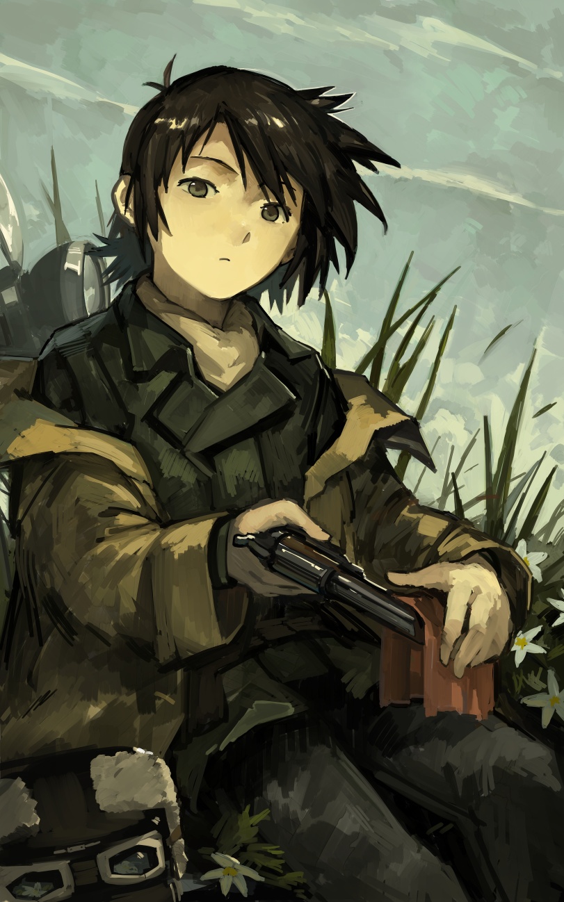 kornod,Kino no Tabi,Anime,Аниме,фэндомы,Kino (Kino no Tabi),девушка с оружием,kornod,kino no tabi,Anime,fandoms,kino (kino no tabi),armed girl