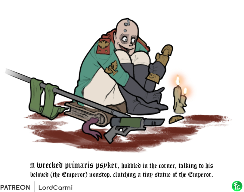 ﻿a tomktb primari* psipker, Ijubbleb in tlje corner, talking to Ijisi beloUeb (tljc Cmperor) nonstop, clutdjing a tinp ¿tatue of tlje Cmpcror. © PATREON LordCarmi,lordcarmi,Warhammer 40000,wh40k, warhammer 40k, ваха, сорокотысячник,фэндомы,Psyker,Craftworld Eldar,Эльдар, Eldar,